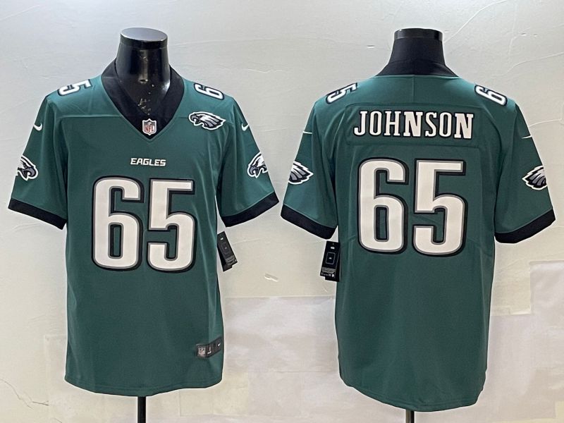 Men Philadelphia Eagles #65 Johnson Green Second generation 2025 Nike Limited NFL Jersey style 5->philadelphia eagles->NFL Jersey